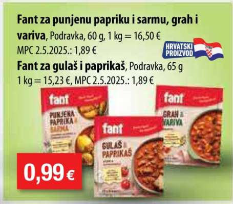 Fant za punjenu papriku i sarmu, grah i variva
