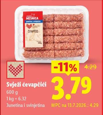 Svježi čevapčičí