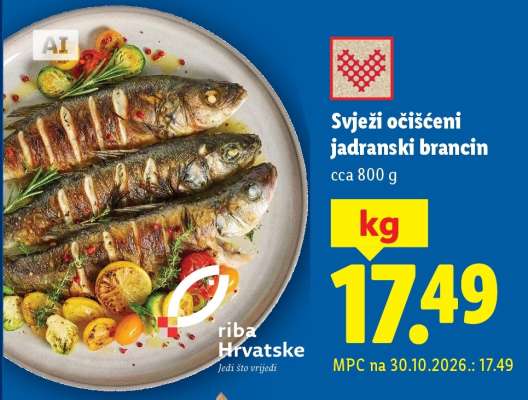Svjezi očišćeni jadranski brancin