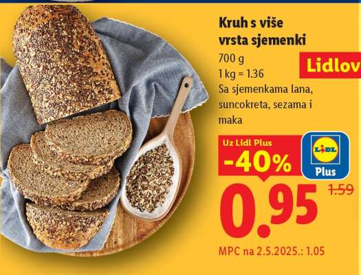 Kruh s više vrsta sjemenki