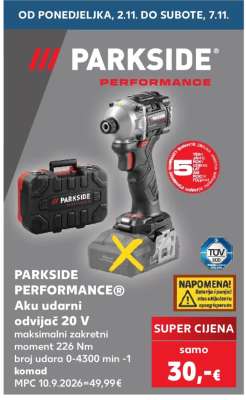 PARKSIDE PERFORMANCE® Aku udarni odvijač 20 V