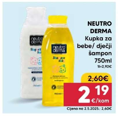 NEUTRO DERMA Kupka za bebe/Dječji šampon 750ml