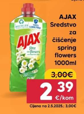 AJAX Sredstvo za čišćenje Spring Flowers 1000ml