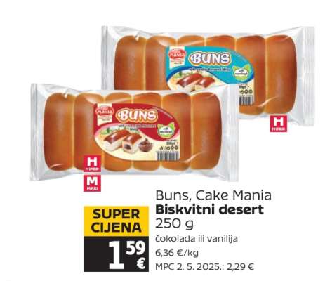 Buns, Cake Mania Biskvitni desert