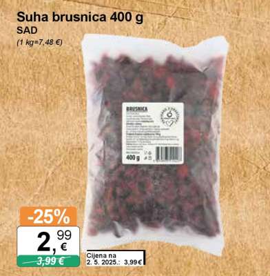 Suha brusnica 400 g