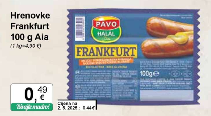 Hrenovke Frankfurt 100 g Aia