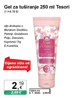 Gel za tuširanje 250 ml Tesori