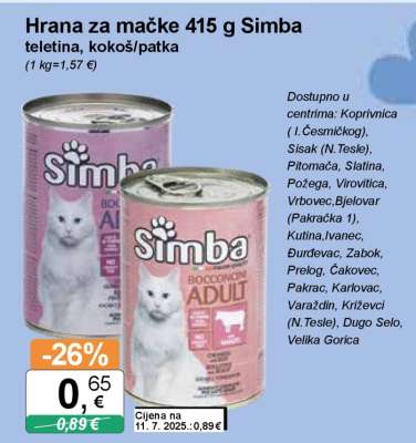 Hrana za mačke 415 g Simba