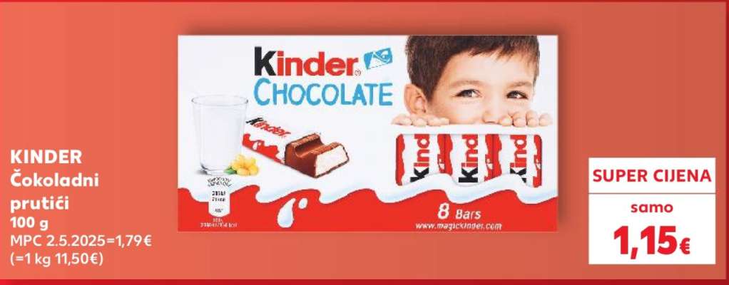KINDER Čokoladni prutići
