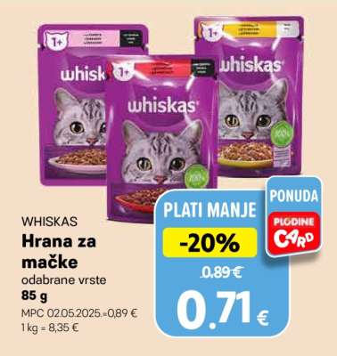 WHISKAS Hrana za mačke odabrane vrste 85 g