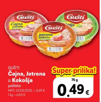 GUŠTI Čajna, Jetrena ili Kokošja pašteta