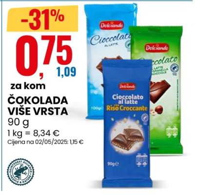 ČOKOLADA VIŠE VRSTA