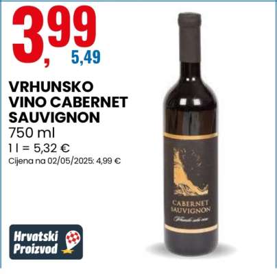 VRHUNSKO VINO CABERNET SAUVIGNON